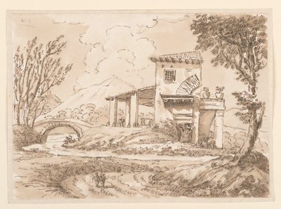 Çizim, Köşklü Manzara, 1750-60 by Carlo Marchionni