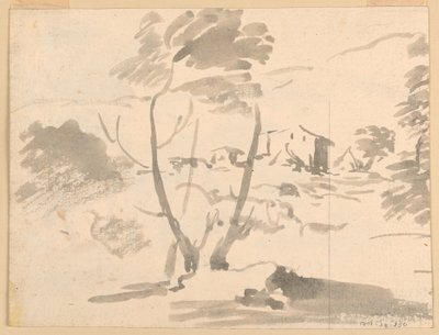 Çizim, Manzara İçinde Ağaç Krokisi, 1760-1780 by Carlo Marchionni
