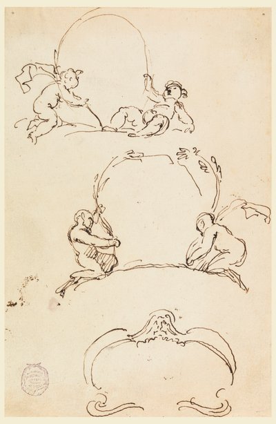 Çizim, Üç kartuş eskizi, 1775