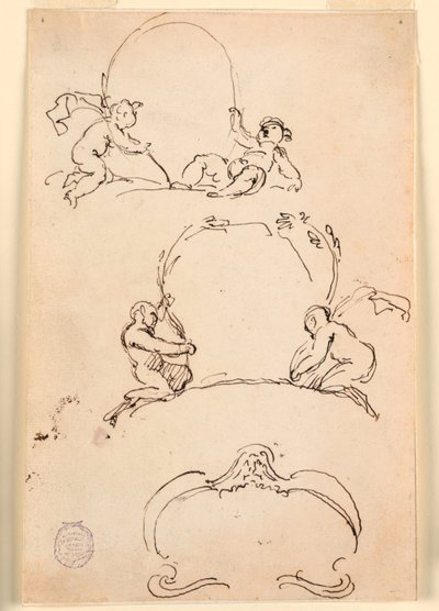 Çizim, Üç kartuş eskizi, 1775