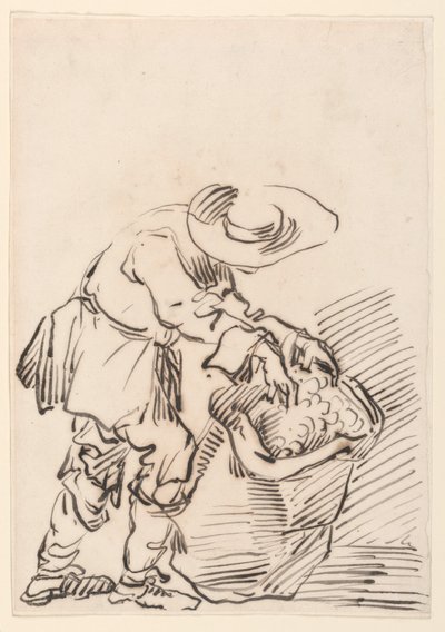 Çizim, Çalışan Köylü, 1728-78 by Carlo Marchionni