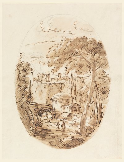 Binici ve Köprü ile Manzara by Carlo Marchionni