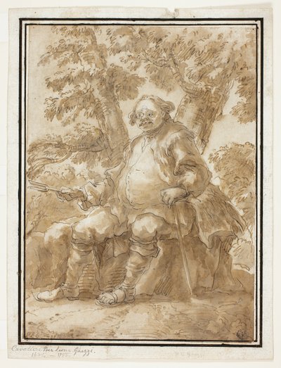 Ağaçların Önünde Oturan Adam by Carlo Marchionni