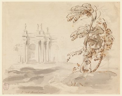 Bina ile Peyzajda Ağaç by Carlo Marchionni