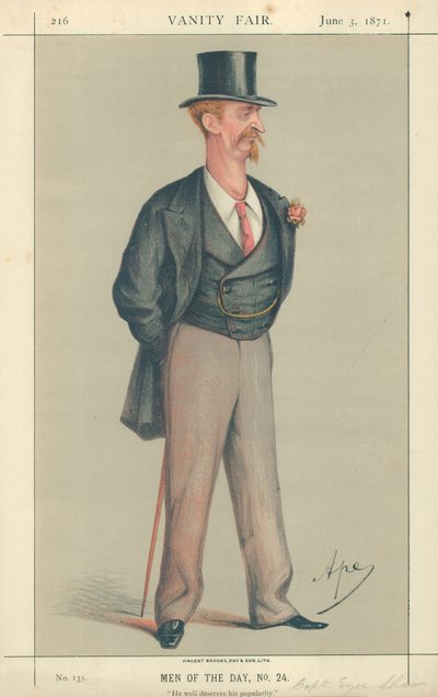 Kaptan Eyre Shaw, Popülaritesini fazlasıyla hak ediyor, 3 Haziran 1871, Vanity Fair çizgi filmi by Carlo Pellegrini