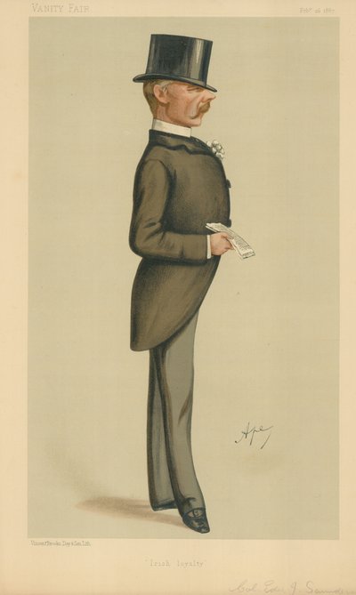 Albay Edward J Saunderson, İrlanda Sadakati, 26 Şubat 1887, Vanity Fair karikatürü by Carlo Pellegrini