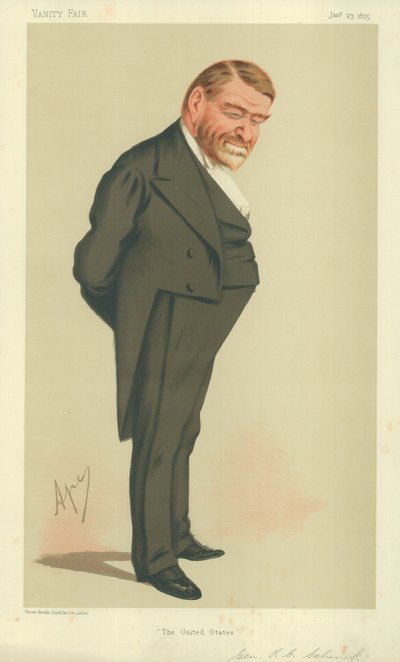 General Robert Cumming Schenck, ABD, 23 Ocak 1875, Vanity Fair karikatürü by Carlo Pellegrini