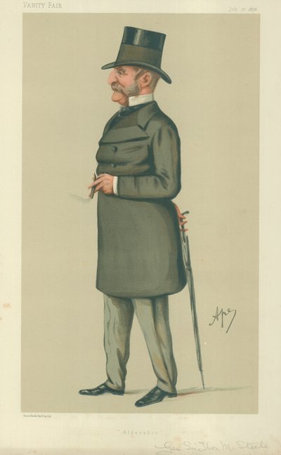 General Sir Thomas Montagu Steele, Aldershot, 20 Temmuz 1878, Vanity Fair karikatürü by Carlo Pellegrini