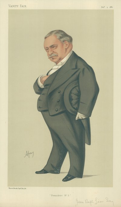 M Jean Baptists Leon Say, Başkan no 3, 4 Aralık 1880, Vanity Fair karikatürü by Carlo Pellegrini