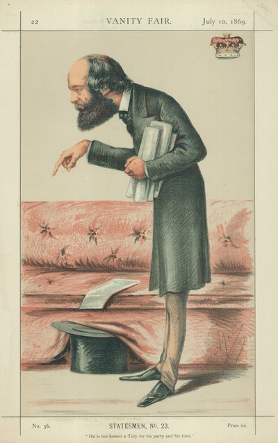 Salisbury Marquis, Partisi ve zamanı için fazla dürüst bir Tory, 10 Temmuz 1869, Vanity Fair karikatürü by Carlo Pellegrini