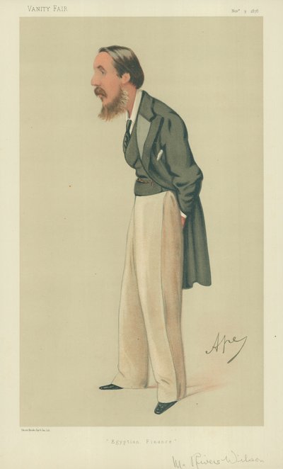 Mr Rivers Wilson, Mısır finansı, 9 Kasım 1878, Vanity Fair karikatürü by Carlo Pellegrini