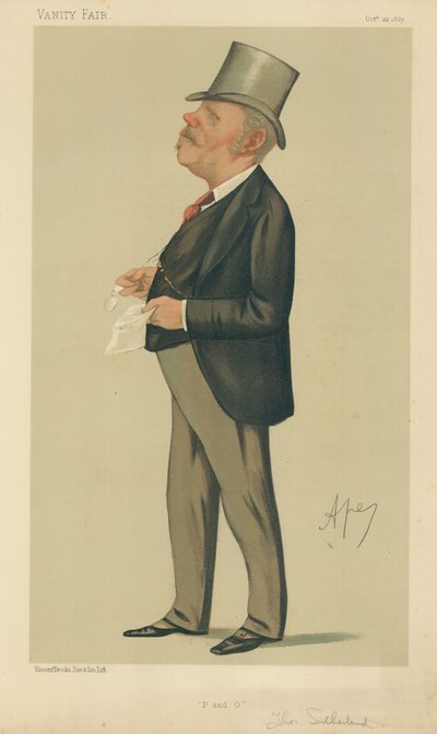 Bay Thomas Sutherland, P und O, 22 Ekim 1887, Vanity Fair karikatürü by Carlo Pellegrini