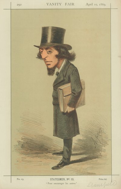 Rt Hon James Stansfeld, Başkalarını cesaretlendirmek için, 10 Nisan 1869, Vanity Fair karikatürü by Carlo Pellegrini