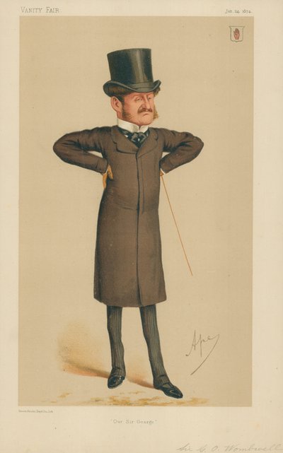 Sir George Orby Wombwell, Sir George, 24 Ocak 1874, Vanity Fair karikatürü by Carlo Pellegrini