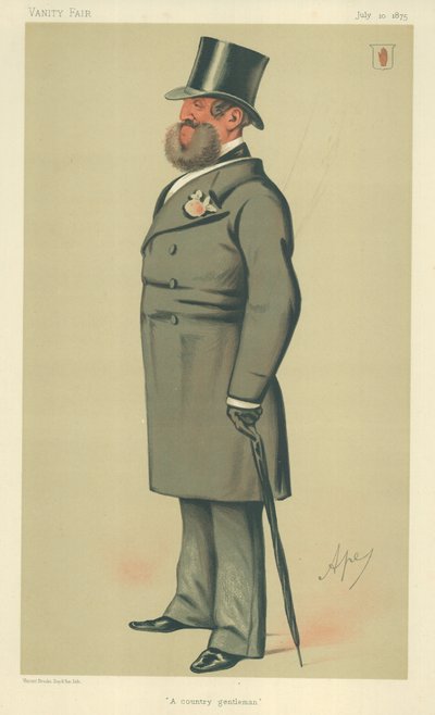 Sir Henry Josias Stracey, Bir taşralı beyefendi, 10 Temmuz 1875, Vanity Fair karikatürü by Carlo Pellegrini