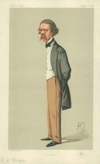 Sir Henry Thompson, Kremasyon 1 Ağustos 1874, Vanity Fair karikatürü by Carlo Pellegrini