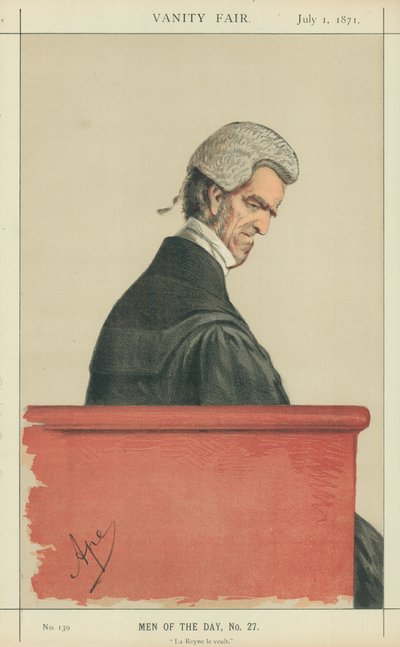 Sir John George Shaw-Lefevre, La Reyne le veult, 1 Temmuz 1871, Vanity Fair karikatürü by Carlo Pellegrini