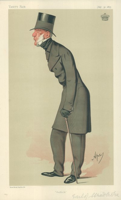 The Earl of Stradbroke, Suffolk, 31 July 1875, Vanity Fair cartoon  by Carlo Pellegrini