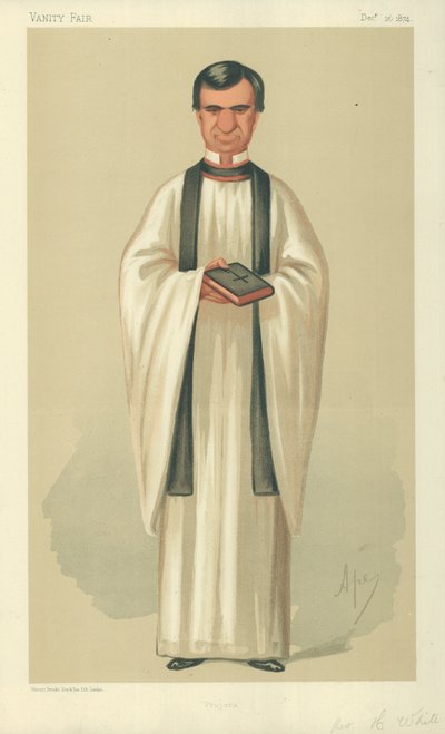 The Rev Henry White, Dualar, 26 Aralık 1874, Vanity Fair karikatürü by Carlo Pellegrini