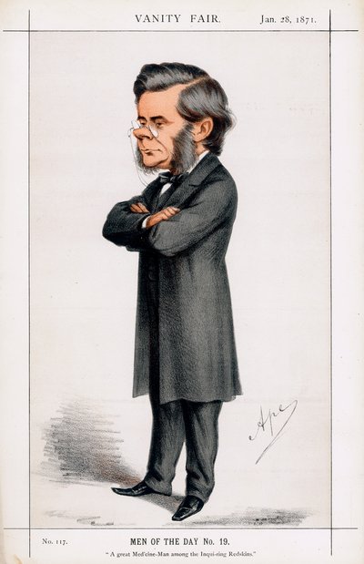 Thomas Henry Huxley, İngiliz biyolog, 1871 by Carlo Pellegrini
