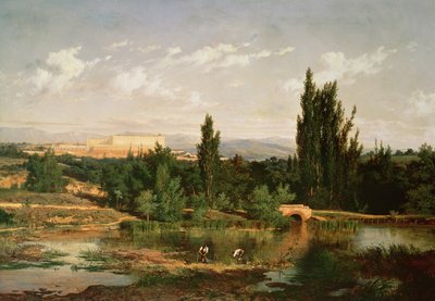 Bir nehir, Manzanares ile kırsal by Carlos de Haes