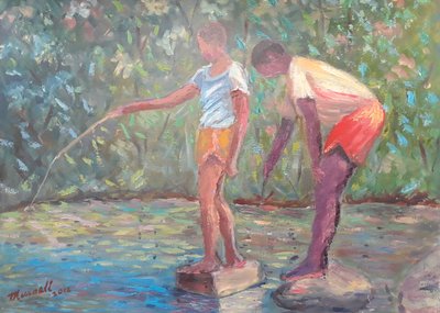 Balıkçılık, 2014 (tuval üzerine yağlı boya) by Carlton Murrell