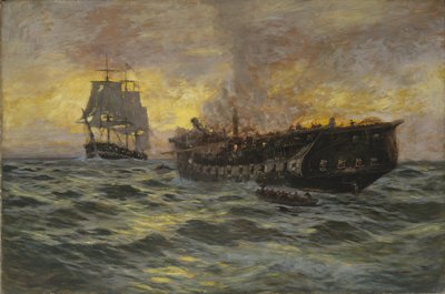 ABD Fırkateyn Anayasası ile H.M.S. Java, 1897 by Carlton Theodore Chapman