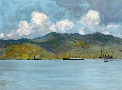 Savaş Gemilerimiz Santiago de Cuba yakınlarındaki Sahil Açıklarında, 3 Haziran 1898 by Carlton Theodore Chapman
