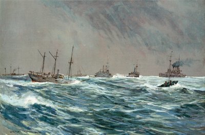 Birleşik Devletler Savaş Gemileri Küba Sahili Açıklarında Fırtınalı Bir Havada by Carlton Theodore Chapman