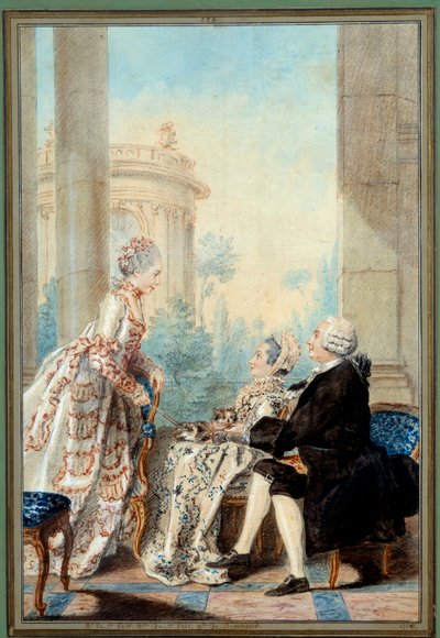 Mösyö ve Madame de Saint Vast ve Mademoiselle de Beauregard Louis Carrogis ve Carmontelle tarafından Suluboya by Carmontelle