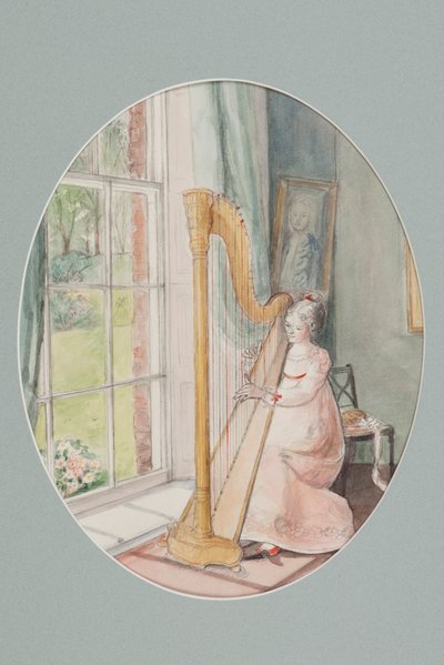 Arplı Genç Kadın, 2009 (kağıt üzerinde wc) by Caroline Hervey Bathurst