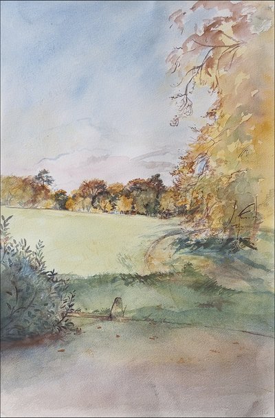 Sonbahar, 2008 (kağıt üzerinde wc ile kalem ve mürekkep) by Caroline Hervey Bathurst