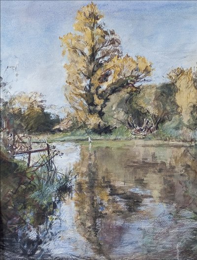 Nehirde Erken Sonbahar Testi, 2007 (kağıt üzerinde pastel ve wc) by Caroline Hervey Bathurst