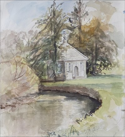 Izaak Waltons Balıkçılık Tapınağı, Dovedale, 2008 (kağıt üzerinde wc) by Caroline Hervey Bathurst