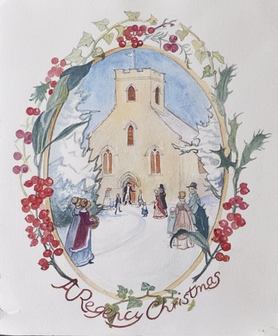 Regency Christmas, 2008 (kağıt üzerinde wc) by Caroline Hervey Bathurst