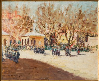 Militar Alayı (karton üzerine yağlı boya) by Casimiro Jodi