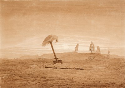 Mezarlı Peyzaj, c. 1835-1837 by Caspar David Friedrich
