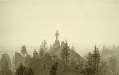 Dağlardaki Madonna Heykeli by Caspar David Friedrich