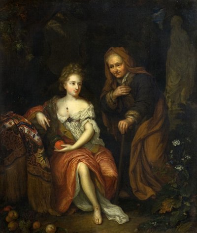 Vertumnus ve Pomona by Caspar (follower of) Netscher