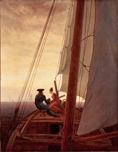 denizci üzerinde by Caspar David Friedrich