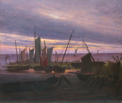 Akşamları Limanda Tekneler, c. 1828 by Caspar David Friedrich