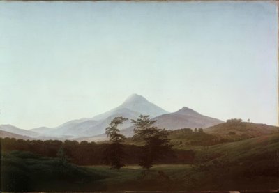 Büyük ve küçük Milleschaue ile bohem manzara by Caspar David Friedrich