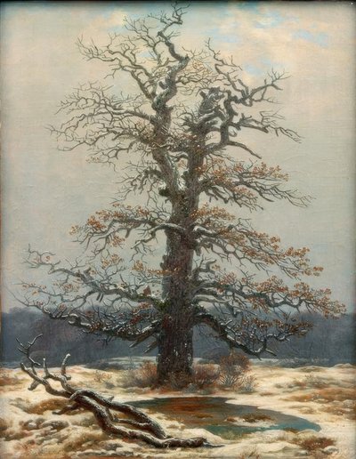 Karda meşe ağacı by Caspar David Friedrich