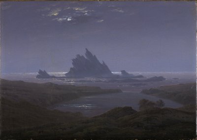Deniz sahilinde kaya resifi by Caspar David Friedrich