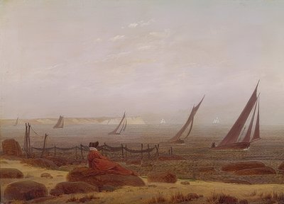 Kadın denizde. 1818 civarında by Caspar David Friedrich