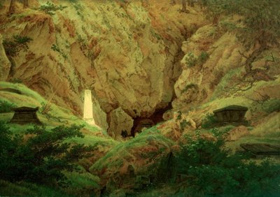 Antik kahramanların mezarları by Caspar David Friedrich