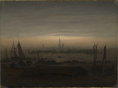 Ay Işığında Greifswald by Caspar David Friedrich