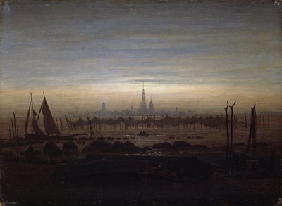 ay ışığında Greifswald by Caspar David Friedrich