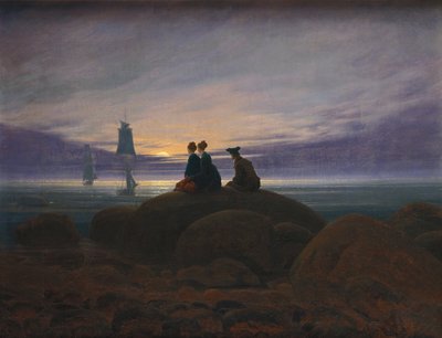Ayın denizden doğuşu by Caspar David Friedrich