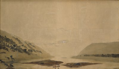 Sabah Nehirli Dağlık Manzara, 183035 (şeffaf kağıt üzerinde wc ve tempera) (265365